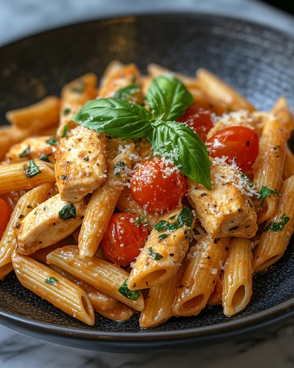 Fresh Tomato Basil Chicken Pasta Dinner