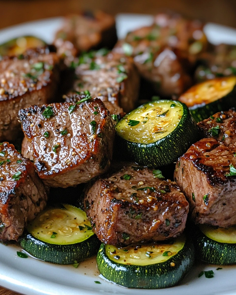 Garlic Butter Steak Bites & Zucchini: A Flavor-Packed Skillet Dinner