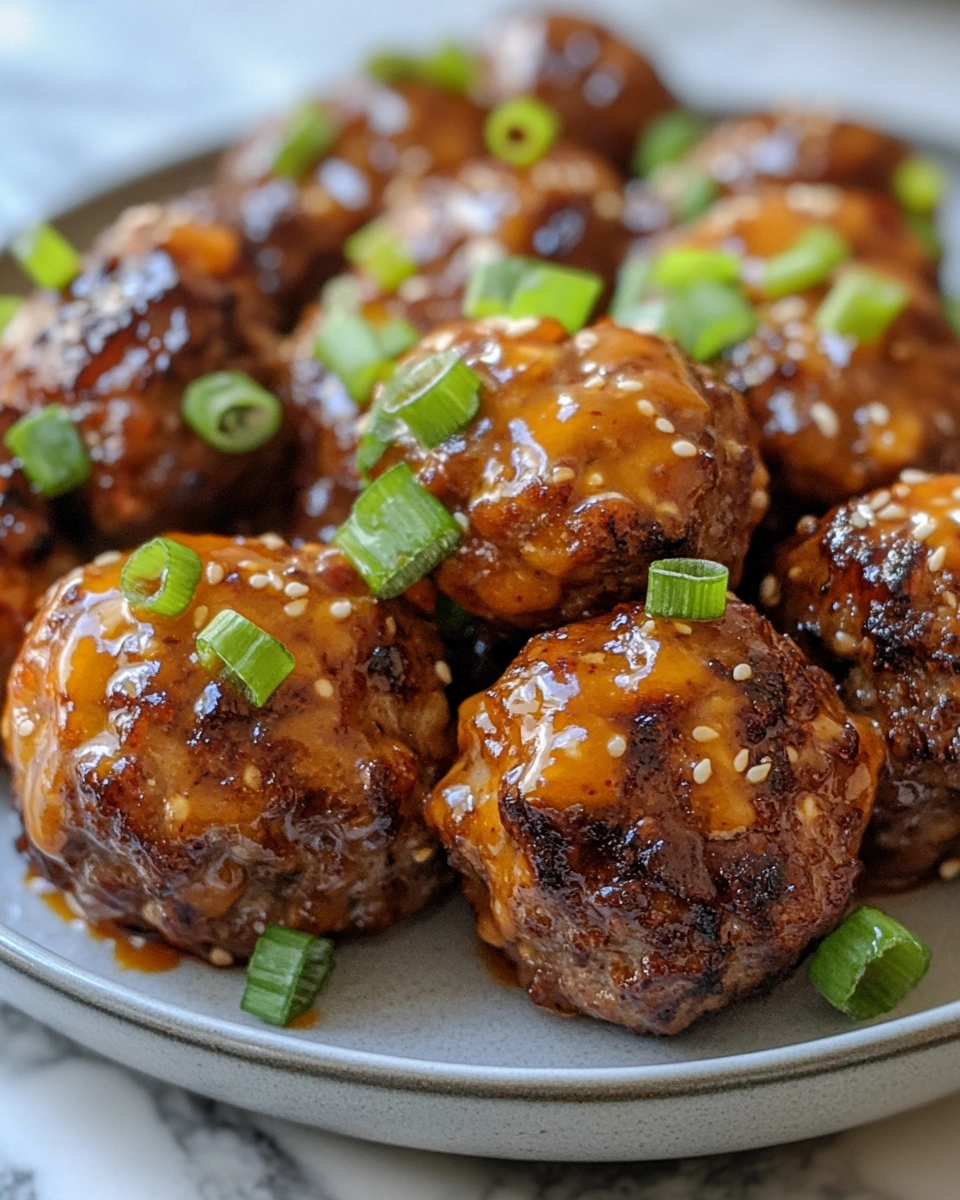 Korean BBQ Meatballs with Spicy Mayo