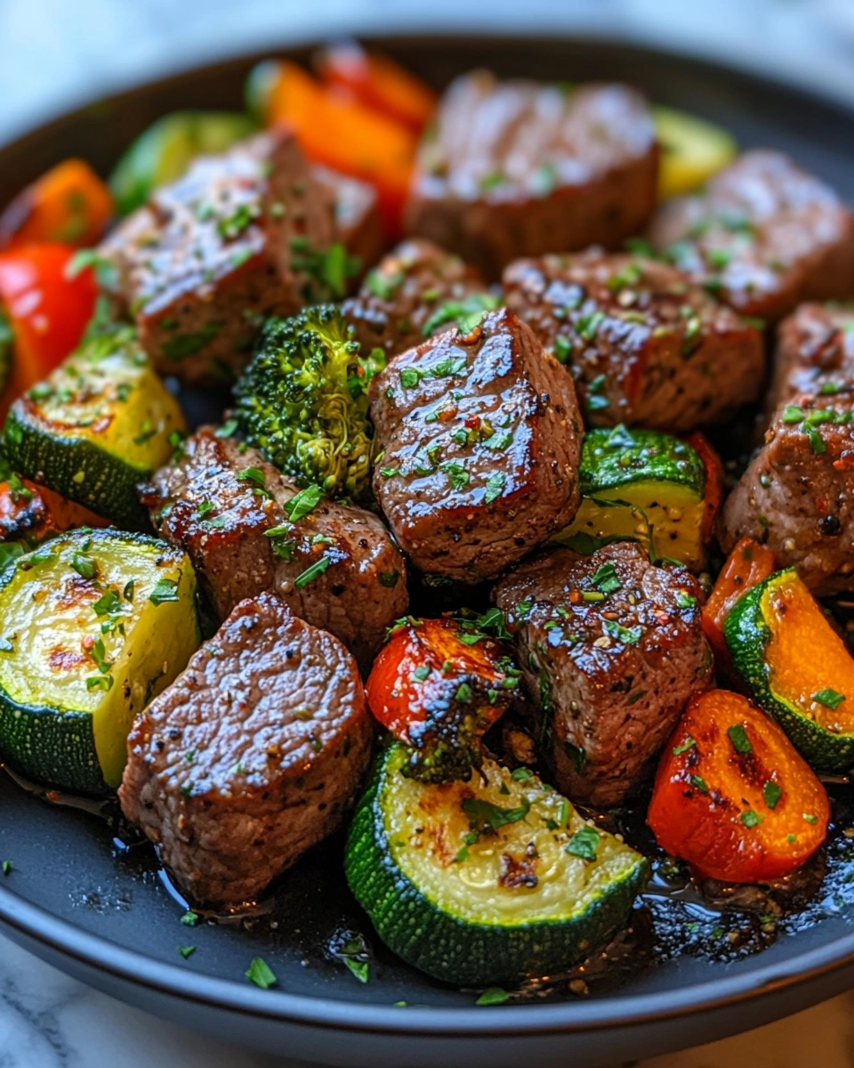 One-Pan Garlic Butter Steak Bites with Veggies