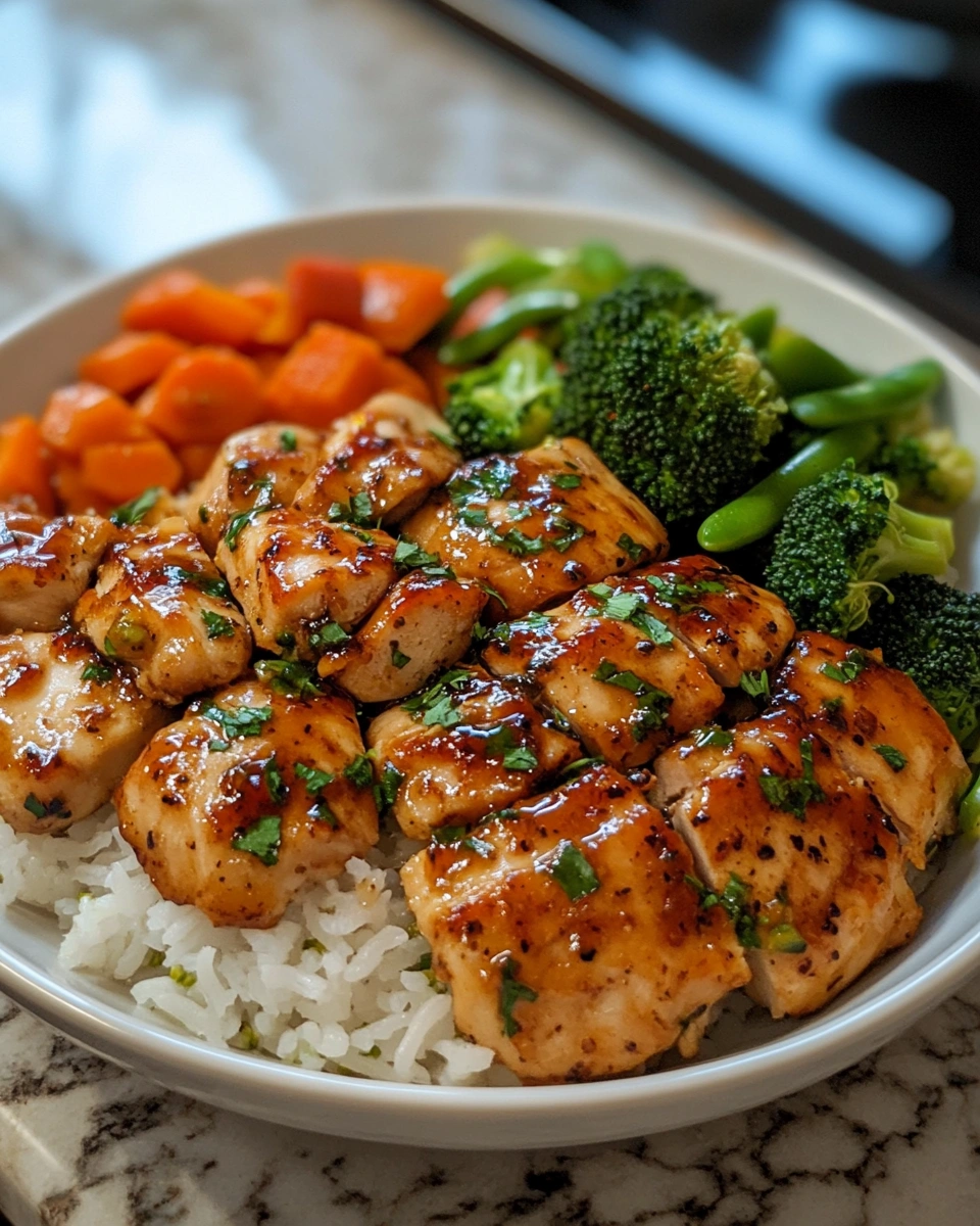Spicy Honey Garlic Chicken Rice Bowl with Vegetables – The Perfect Father’s Day Dinner